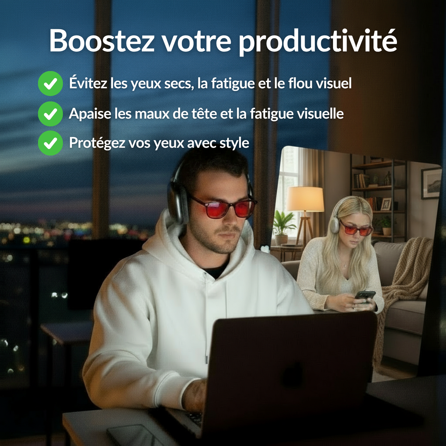 Claryon Flow® – Lunettes Mixtes Anti-Lumière Bleue