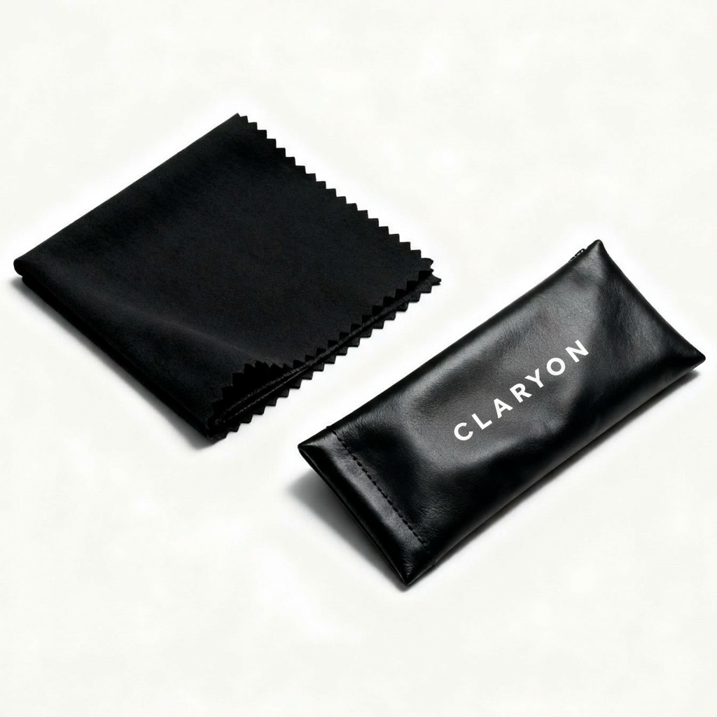 Étui à lunettes et chiffon de nettoyage Claryon®